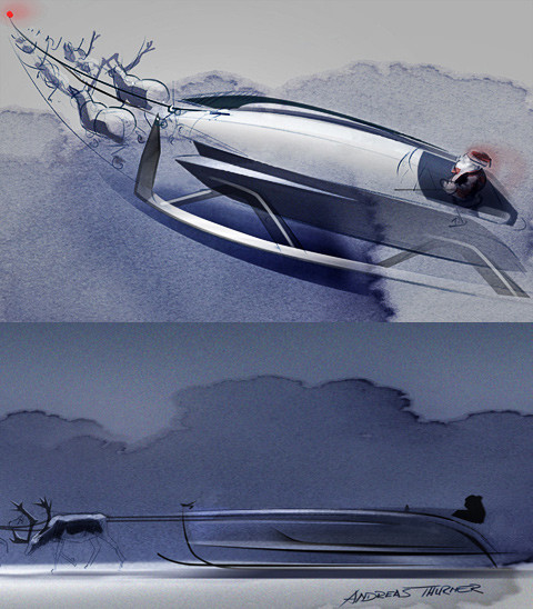 2009-12-29 20:29:49: И только в проекте ведущего дизайнера фирмы Rolls-Royce Андреаса Тёрнера грустные олени — по старинке в упряжке. Здесь считают, что Санта — дедуля консервативный. Опять-таки экономия на инжиниринге.